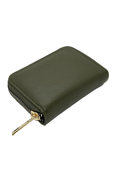 Womancraft Suport pentru carduri acordeon cu fermoar din piele moale