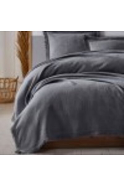 Şaheser Jacquard duvet cover set, 100% cotton, 240x260cm, Grace Anthracite Grey