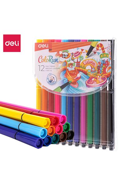 Deli Deli Felt Pen 12 COLORS EC157-12