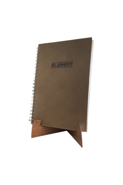 ouz dekor دفتر ملاحظات حلزوني مربع مكون من 4 أقسام مغطى بالجلد من إليمنت