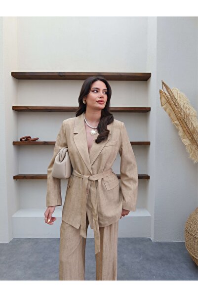 ESRAHELVACI Linen Jacket Trousers Set