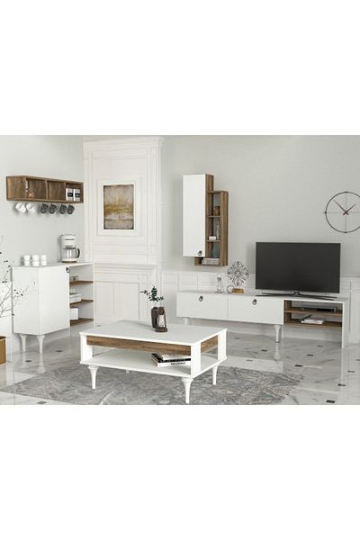 SAHABA Lavita white and brown table set