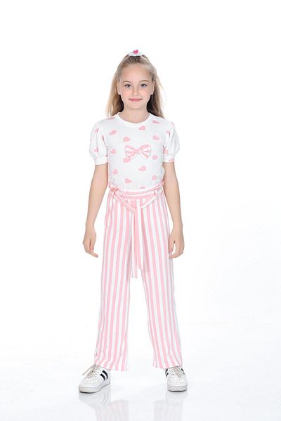 Kamex Heart and Line Milan Fabric Girl's Suit Pink