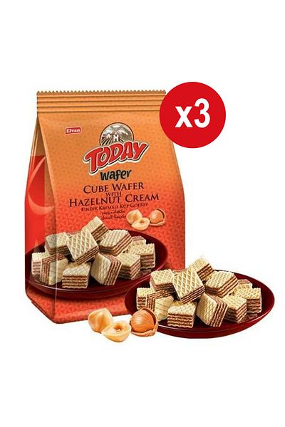 Elvan Today Hazelnut Wafers 200gr. (1 PACK) X 3