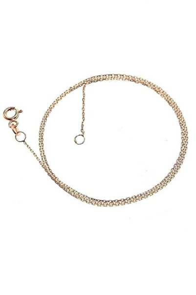 Midyat Gümüş Dünyası Hayalet Gümüş Üzeri Rose Gold Kaplama Kolye Zinciri 1 mm