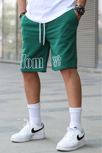 Madmext Pánské zelené kraťasy Capri s potiskem 5439