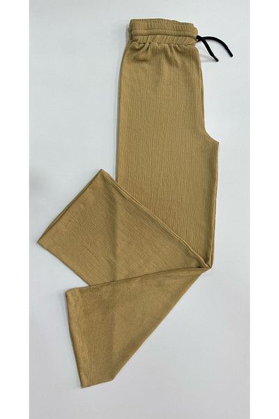 exxitcollection Seersucker Palazzo Elastic Waist Trousers