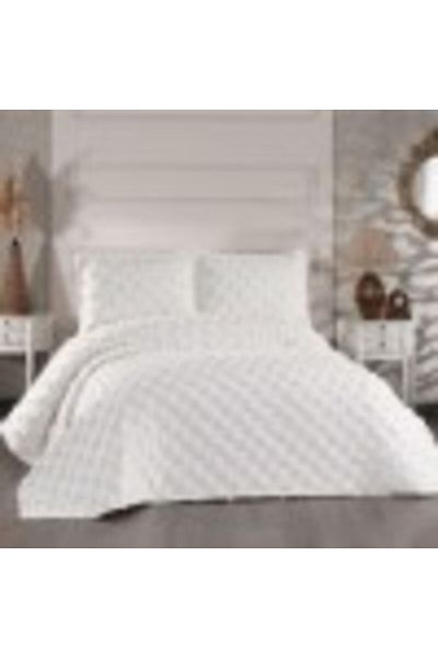 Çapa Home Set cuvertura catifelata pat dublu 3 piese, 240x260cm, Hayal Crem