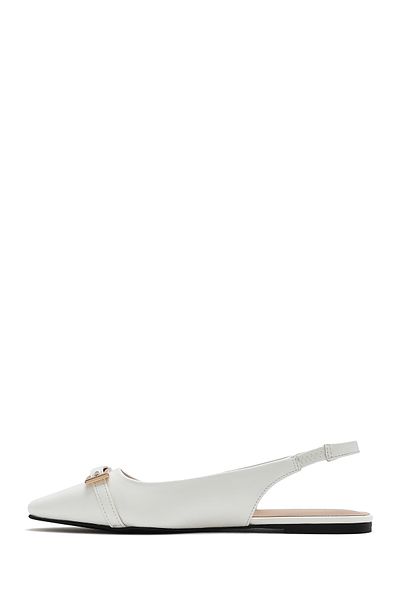 Derimod Women's Cream Open Back Classic Ballerinas 25Sfe 402418