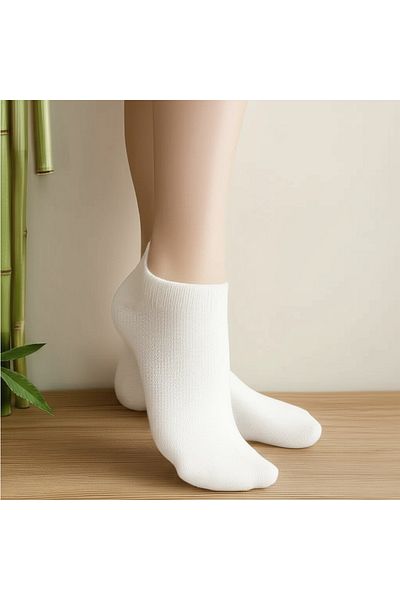SME COLLECTİON Women's Bamboo White Socks Without Elastics Single Pack No Squeeze Socks / No Sewing / No Squeeze / Good Quality