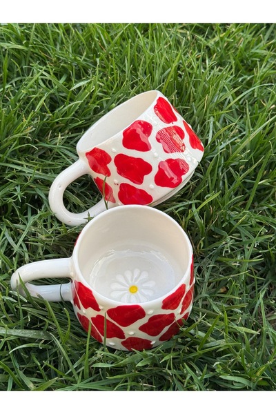 evlashop كوب/مج/كوب سيراميك بتفاصيل ديزي حمراء