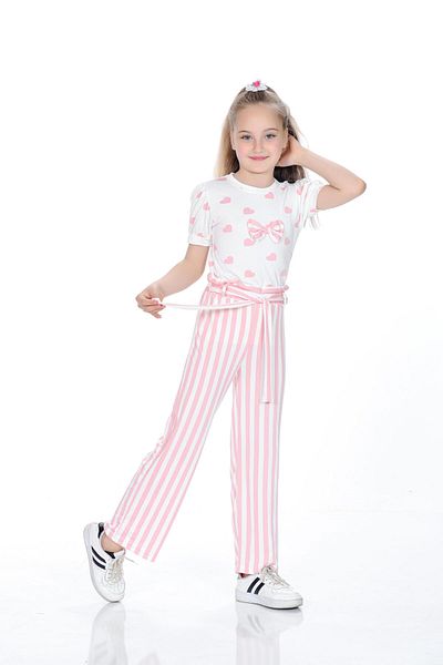 Kamex Heart and Line Milan Fabric Girl's Suit Pink