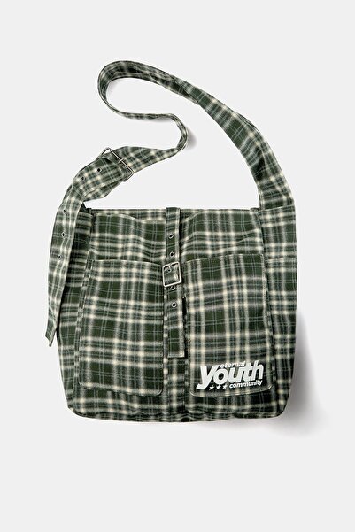 Pull & Bear Tokalı ve kareli tote çanta