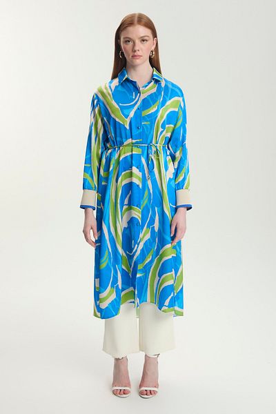 Zühre Front Buttoned Patterned Tunic