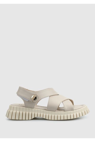 Provoq Beige Women's Flat Sandals
