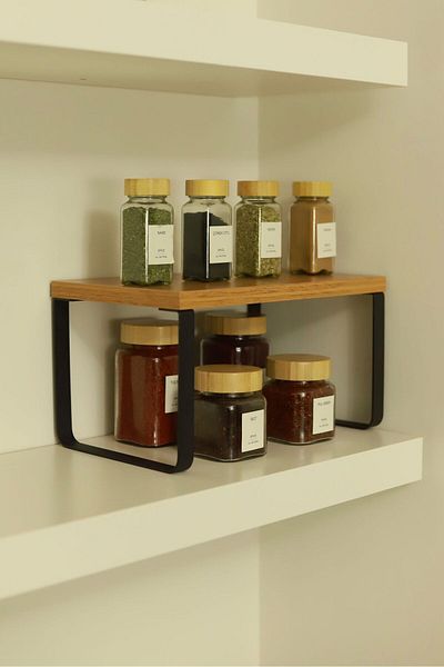 YDGR Kitchen Shelf Closet Organizer Countertop Natural Wood Organizer