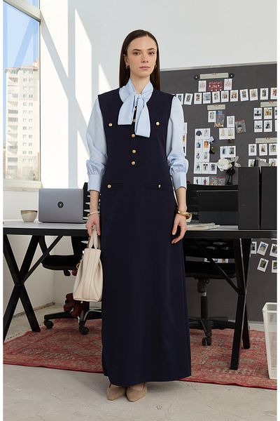 Fatma Atasoy Blazer Navy Blue Gilet