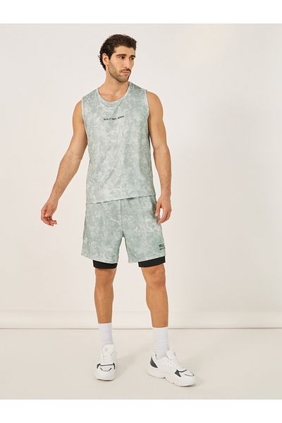 Styli All Over Print Slogan Detail Running Vest