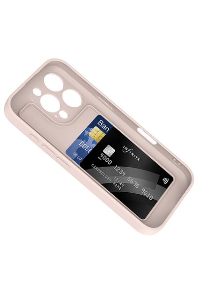Nezih Case غطاء حماية من السيليكون متوافق مع هاتف Apple iPhone 16 Pro مع حامل بطاقة وحجرة حامل البطاقة