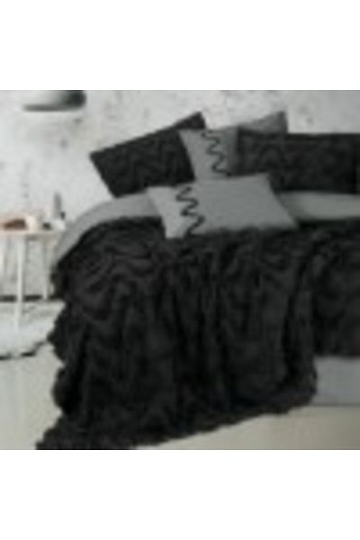 Cotton Box Premium Double Bed Set with Duvet Cover and Linen, Viggo Black