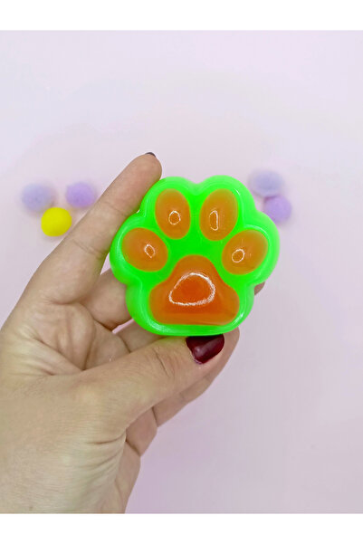 Limmy Sevimli Küçük Squishy Kedi Pati Sıkma 7 cm Pati Sukuşi - Yeşil