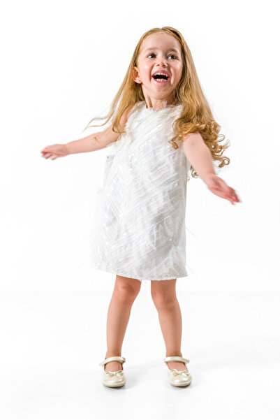 DFN Boncuk Detaylı Çantalı Özel Gün/doğum Günü/parti Elbisesi