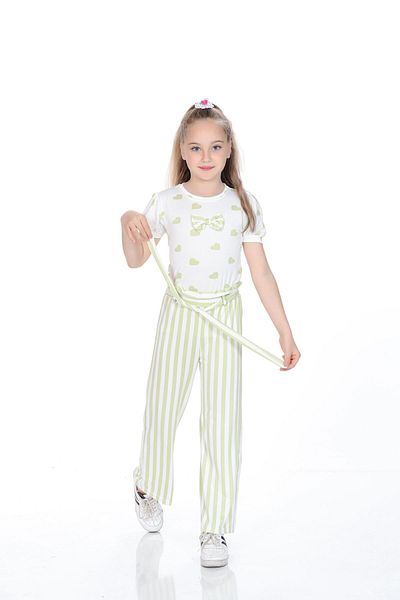 Kamex Heart and Line Milan Fabric Girl's Suit Green