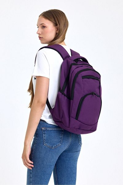 Weynes Lilac Quality Fabric Multi-Eye Daily High School Middle School Backpack Wsb5054