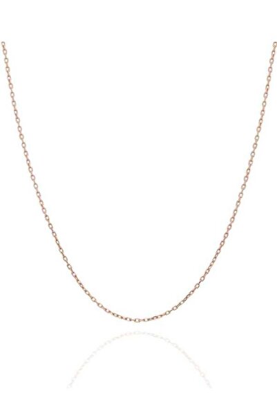 Midyat Gümüş Dünyası Hayalet Gümüş Üzeri Rose Gold Kaplama Kolye Zinciri 1 mm