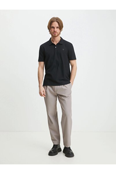 Guess Ανδρικό μπλουζάκι SMALL TRIANGLE SS POLO μαύρο M5RP01KCLQ2-JBLK