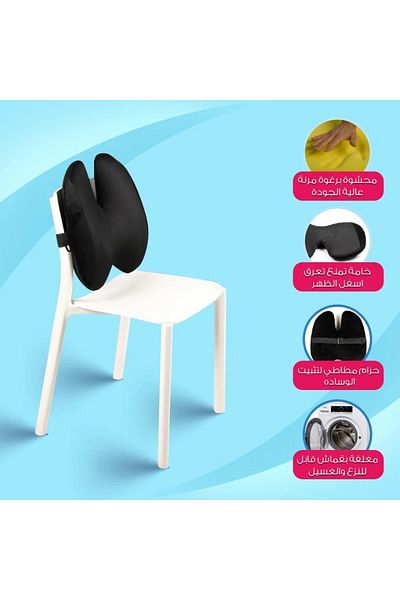Comfort Experts Memory Foam lumbar Support Cushion- Back Support Chusion for Traveling & Office use