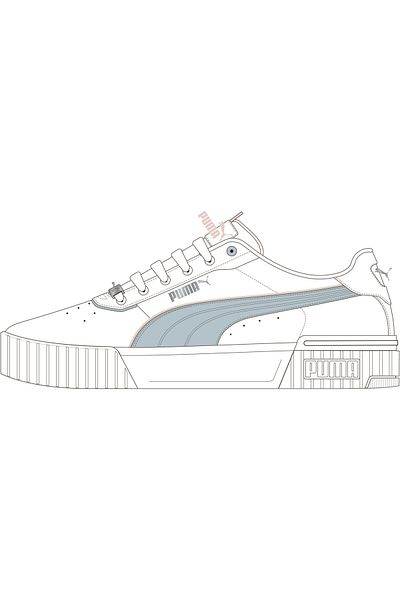 Puma Carina 2.0 Lux - Pantofi de culoare albă și argintie PUMA