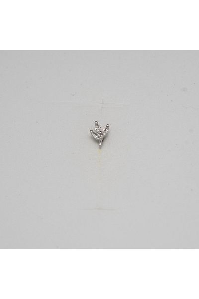 Piercing by Sever Stone Leaf Model Steel Piercing Silver/Silver Color and Transparent Stone (Targus Helix Conch Flat)