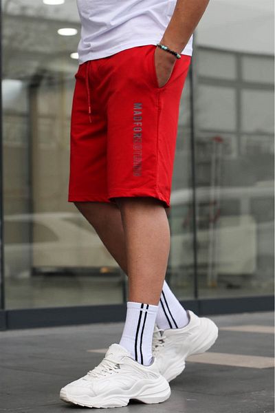 Madmext Red Capri Shorts 5403
