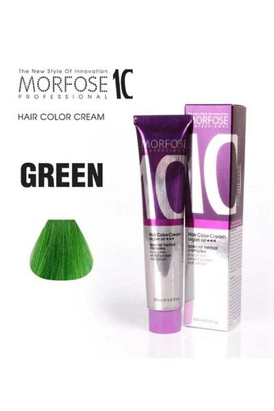 Morfose Morfose 10 Hair Color Cream with Argan Oil in Green, 100ml