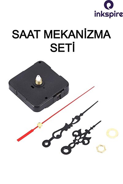 inkspire Saat Mekanizma Seti 1 Paket Duvar Saati Göbeği Sessiz Akrep Yelkovan...