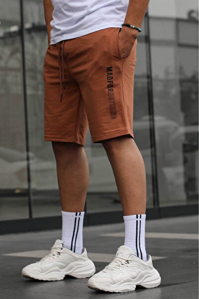 Madmext Camel Erkek Baskılı Kapri Şort 5403