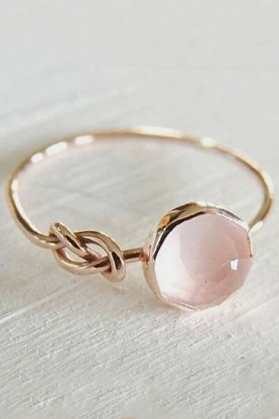 Cem Aykan Kuyumculuk PEMBE KUVARS KÖRDÜĞÜM YÜZÜK - AK0106