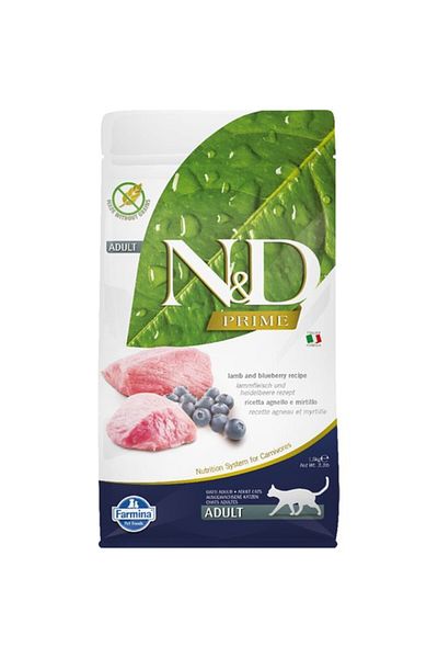 N&D Nd Prime Adult Lamb Meat Blueberry Cat Food - 1.5 Kg