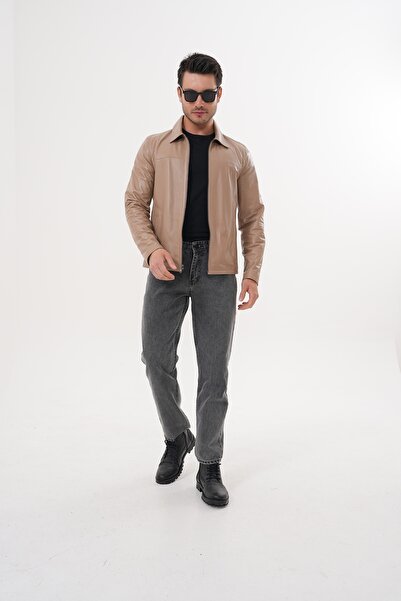 Metins Leather Erkek Çift Taraflı Giyilebilir İnce Baharlık Hakiki Deri Mont ...