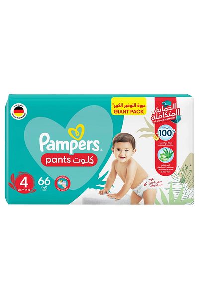 Pampers Baby-Dry Pants Diapers Size 4 9-14 kg 66 pcs