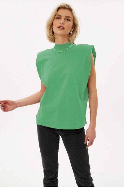 Madmext Mintgrünes gepolstertes Damen-T-Shirt