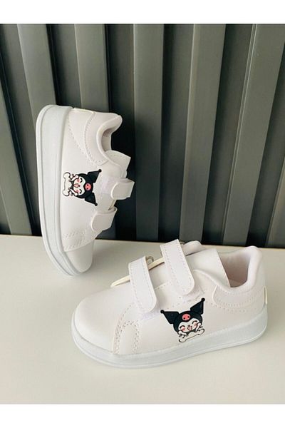ALTUNTAŞ Lightweight Sports Shoes for Girls and Boys - Kromi Printed Unisex Cirt Velcro White