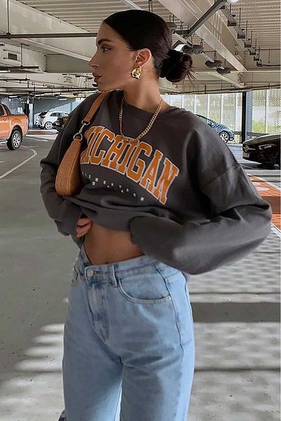 Madmext Mad Girls Anthrazit Sweatshirt Mg785