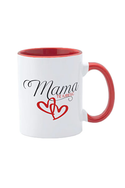 OEM Cană personalizată cu mâner roșu, 8 martie, Ziua Mamei, Inovatix®. 330 ml