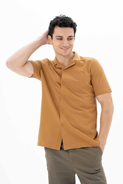 Arma Ανδρικό πουκάμισο με γιακά πόλο κανονική εφαρμογή 100% βαμβακερό χτενισμένο βαμβακερό πικέ 25374351101