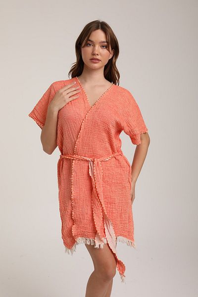 LifeForModa Women's Belted Muslin Pareo Kimono P 80