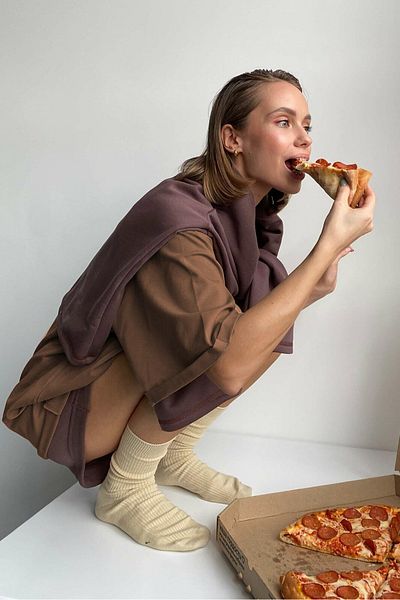 Madmext Mléčně hnědé oversize základní dámské tričko