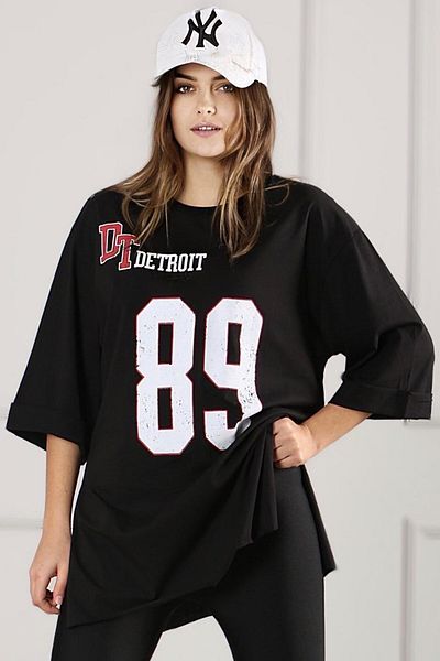 Madmext Tricou negru cu imprimeu Mad Girls Mg990