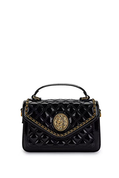 KRISTE BELL Women's Patent Leather Black Bag